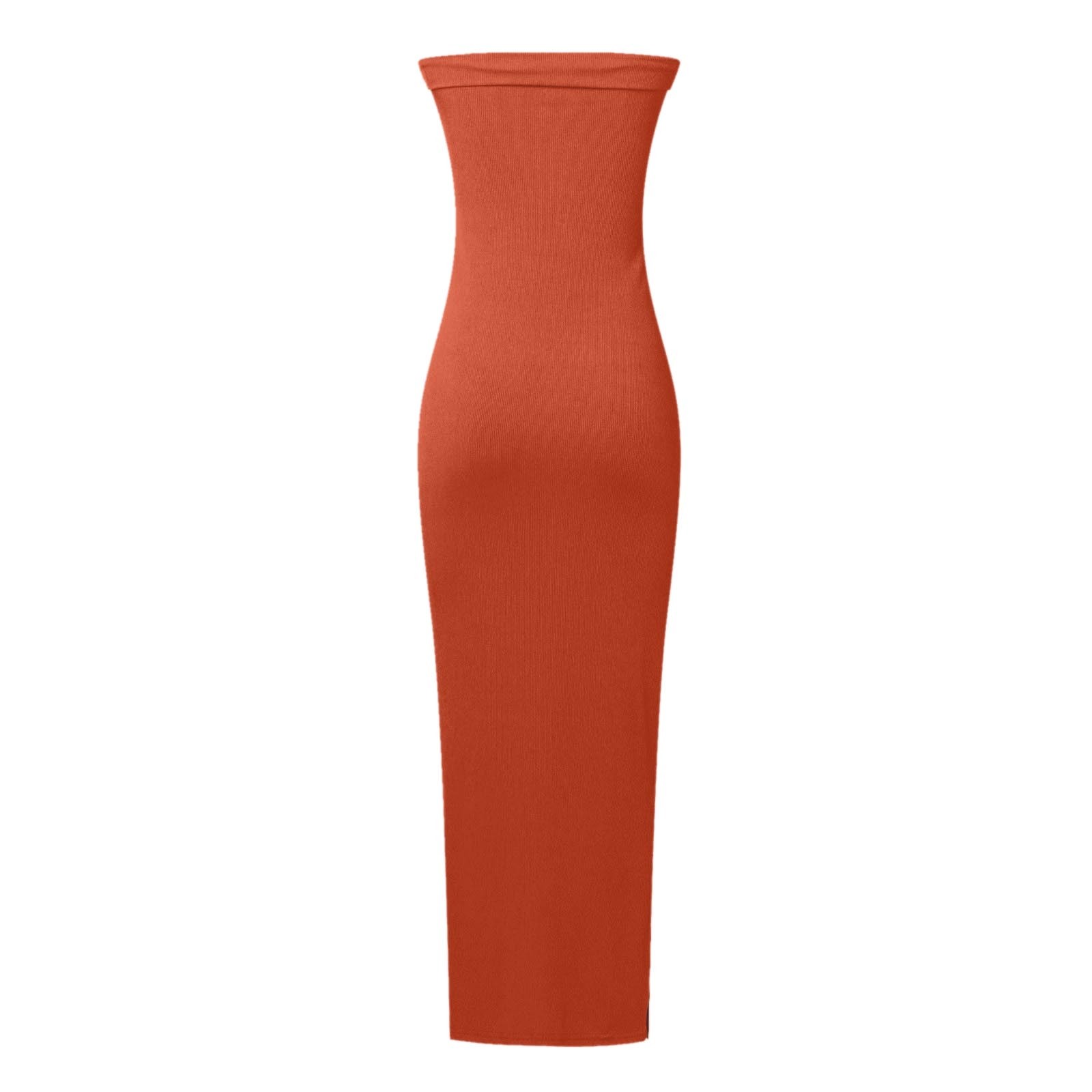 thumbnail image 5 of Vestido largo sin tirantes para mujer: elegante vestido de cóctel con abertura lateral, tejido de poliéster, vestido para invitada de boda, tallas S-XXL, contorno de pecho 73-99 cm., 5 of 5